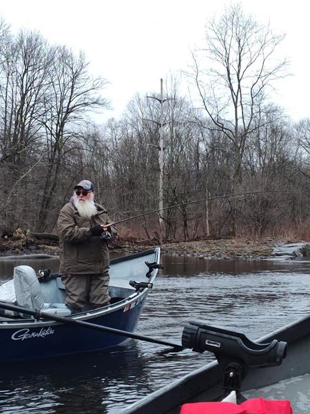 Gliding through Salmon River on a drift boat.